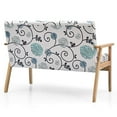 thumbnail image 5 of Gymax Modern Fabric Loveseat Sofa Couch Upholstered 2-Seat Wood Armchair White & Blue Floral, 5 of 10