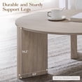 thumbnail image 3 of Aitjunz 33" Round Coffee Table, Modern Wood Center Table with Unique Pedestal Base for Living Room, Cream, 3 of 8