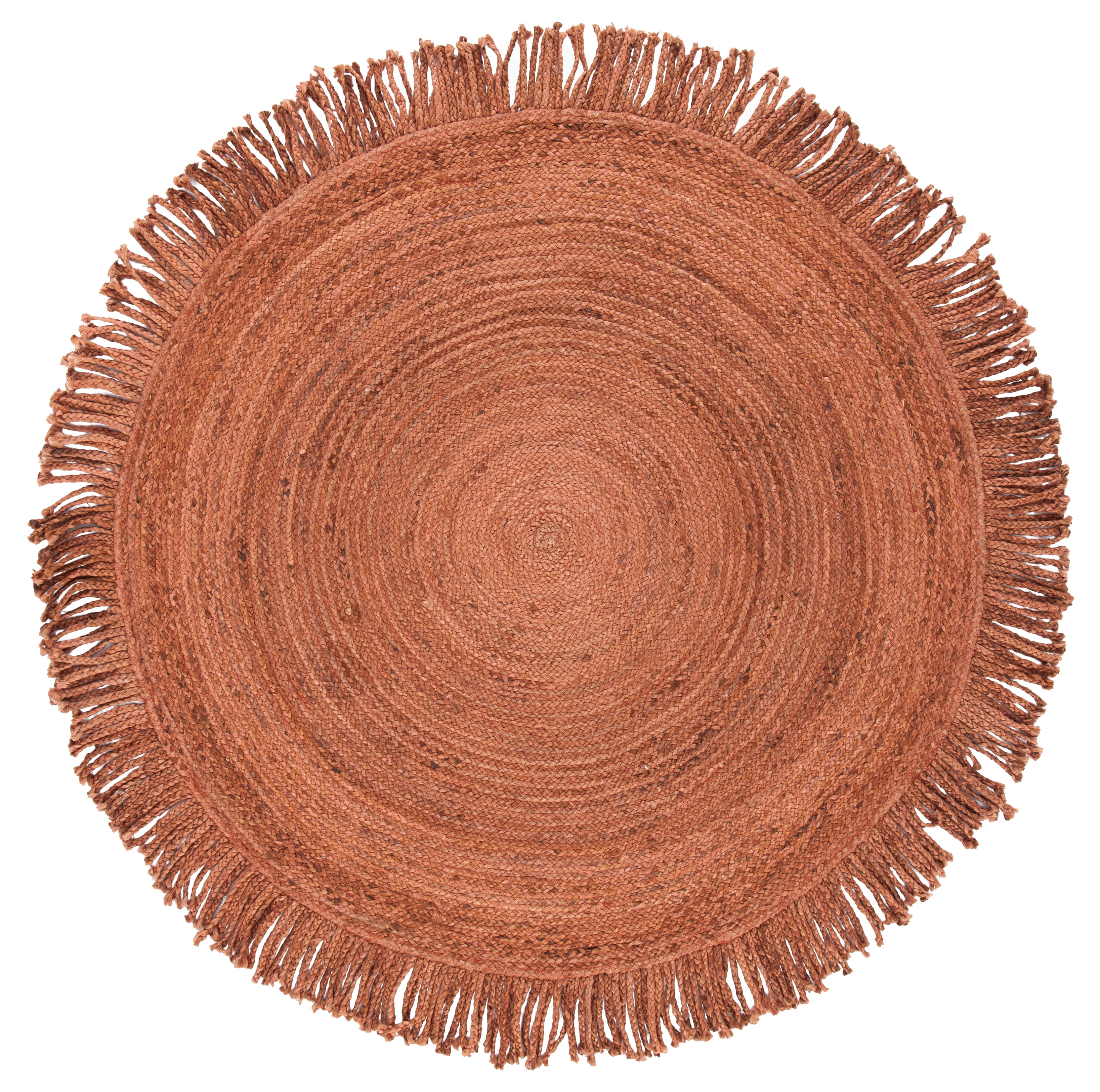 SAFAVIEH Braided Abby Solid Reversible Area Rug, Rust, 7' x 7' Round
