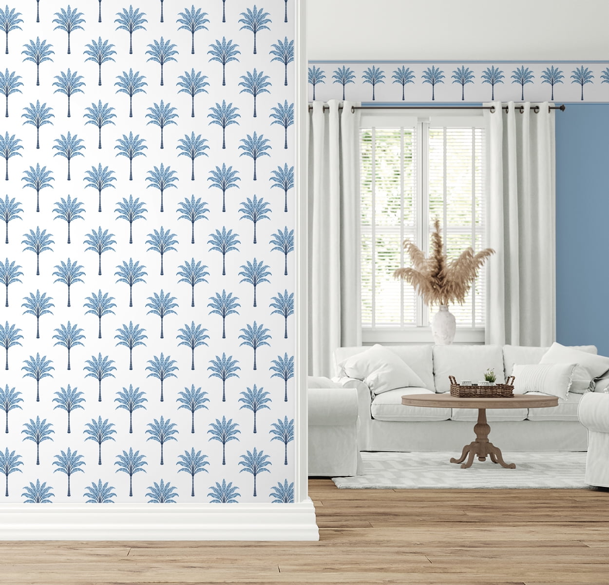Harry & Grace Blue Lake Montgomery Palm Peel and Stick Wallpaper