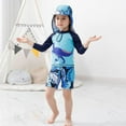 thumbnail image 5 of GYRATEDREAM Baby Toddler Boys Crab Three Piece Rash Guard Swimsuits Kid Long Sleeve Sunsuit 3-13 Years, 5 of 5