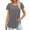 Gray, variant on Plus Size Tops 3/4 Sleeves Round Neck Casual Printed T Shirts Green XXL