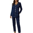 thumbnail image 2 of Pajamas for Women Set Cute Pajama Sets for Women Long Sleeve Sleepwear Button Loungewear Soft 2 Piece Pj Set with Pockets Long Pants, 2 of 4