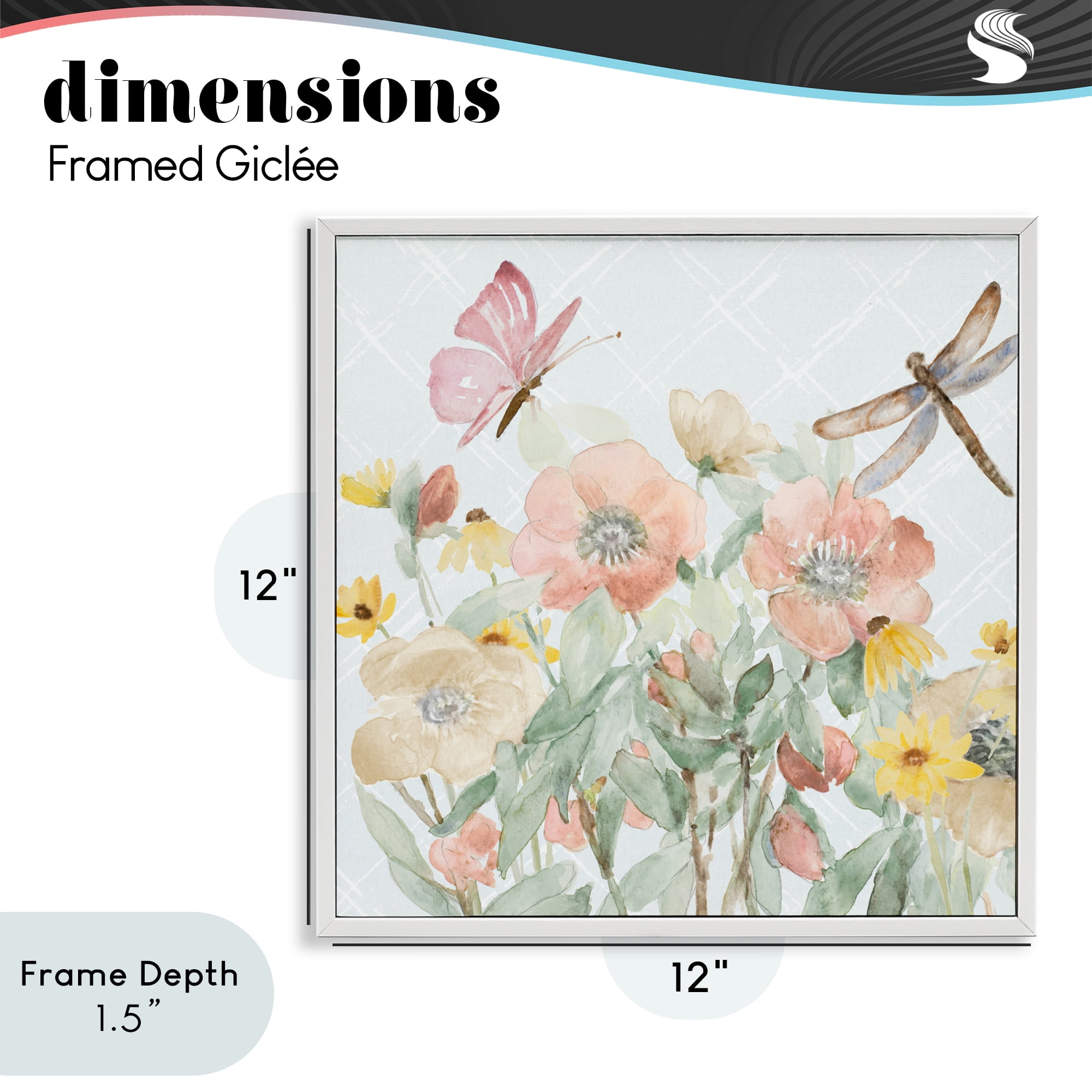 Stupell Industries Garden Joy with Insects White Framed Giclee Art, design by Lanie Loreth