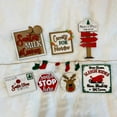 thumbnail image 2 of 8 Pieces Christmas Tiered Tray Decorations  Christmas Decorations  Rustic Merry Christmas Wood Sign  Winter Decorations Tiered Tray for Home Kitchen Coffee Shelf Table, 2 of 8