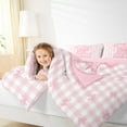 thumbnail image 5 of jejeloiu Personalized Gifts Bow Queen Comforter Set,Letter Z Bedding Sets,Pink Geometry Checkered Bedding Comforter Set For Child,Lightweight Room Decoration Reversible,3 Pieces, 5 of 8