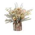 thumbnail image 2 of YOHAVEN Mini Pre-Lit Artificial Christmas Tree 14.56" Tabletop Holiday Decor with Lights Berries Pinecone Fawn Home Office Xmas Centerpiece, 2 of 6