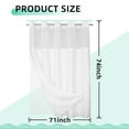 thumbnail image 6 of Yiannan No Hook Slub Textured Shower Curtain with Snap-in PEVA Liner, Mesh Window - White, 71 x 74, 6 of 6