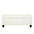 thumbnail image 3 of Westintrends 42" inch Faux Leather Storage Ottoman Bench for Living Room Bedroom Furniture, Cream, 3 of 13