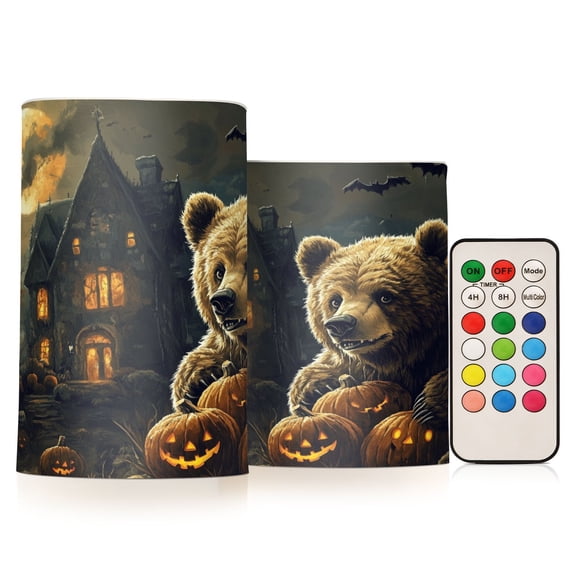 BZSMCE Flameless Candles LED Lights Halloween Bear Creativity Battery Candles
