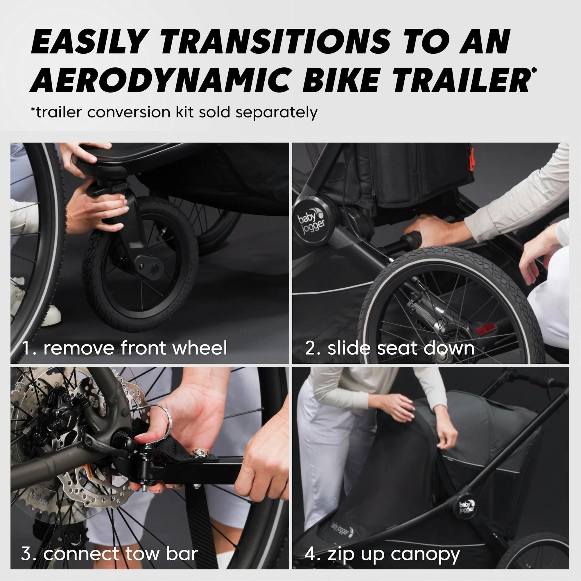 Baby Jogger city prix jogger x bike trailer, Ambition Black
