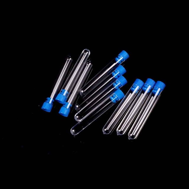 Methold Tubos de ensayo de borosilicato de 10 Uds., tapas sin montura, tubos de ensayo ecológicos no tóxicos transparentes de laboratorio Electrónica TYPE1