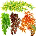 thumbnail image 1 of Reptile Breed Box Decoration Plant Scenery Simulation Plant Rattan 4 Pcs, 1 of 4