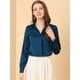 thumbnail image 3 of Camisa de trabajo de manga larga con blusa elegante con cuello en V de oficina para mujer Azul profundo S INSPIRE CHIC Camisa, 3 of 6