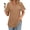 Brown, variant on Eyelet Womens Tops Short Sleeve Dressey Casual Blouses V Neck Work Shirts Summer Basic Tees
