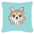 thumbnail image 1 of Carolines Treasures BB1189PW1818 Checkerboard Blue Chihuahua Fabric Decorative Pillow- 18 x 18 In., 1 of 1