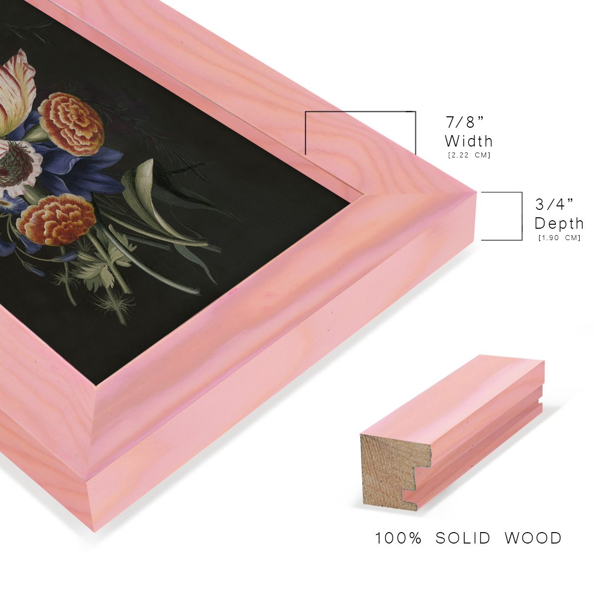 Dramatic Bouquet II -Framed Print w/glass-Sunset Pink