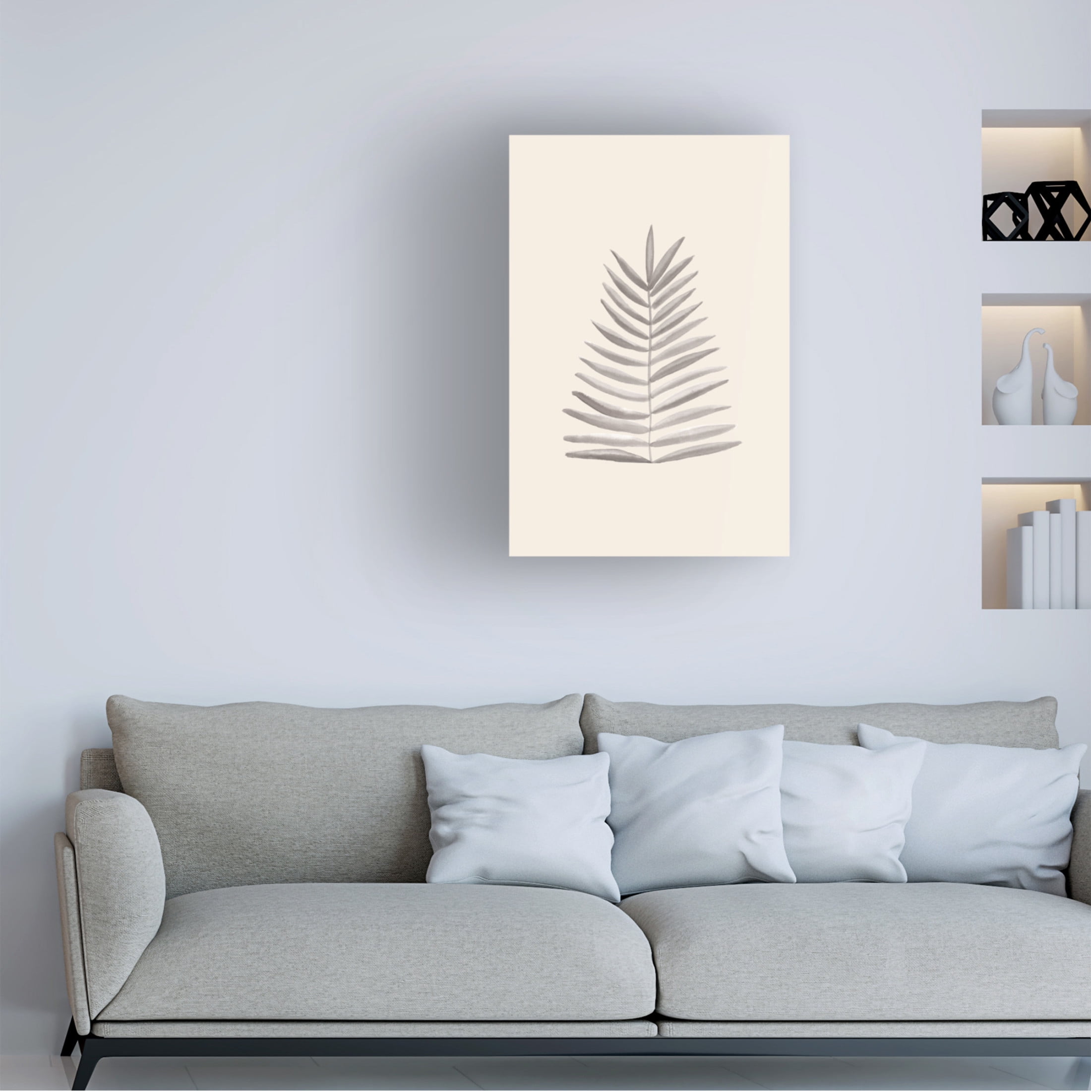 Canvas Wall Art - Pictufy Studio 'Palm Leaf Ink' Wall Art for Living Room, Bedroom, or Office Décor by Trademark Fine Art - 30 x 47 Inches