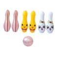 thumbnail image 4 of Juego de bolos inflable para niños con bola portátil, juego de bolos, juegos de interior y exterior para cumpleaños, actividades, reuniones y oficina. conejo, 4 of 8