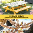 thumbnail image 6 of Purple Yellow Diamond Table Cloths for 8 Foot Rectangle Tables, Modern Geometric Middle Century Patio Waterproof Elastic Fitted Tablecloths, Washable Rectangular Table Cover for Camping, 6 of 8