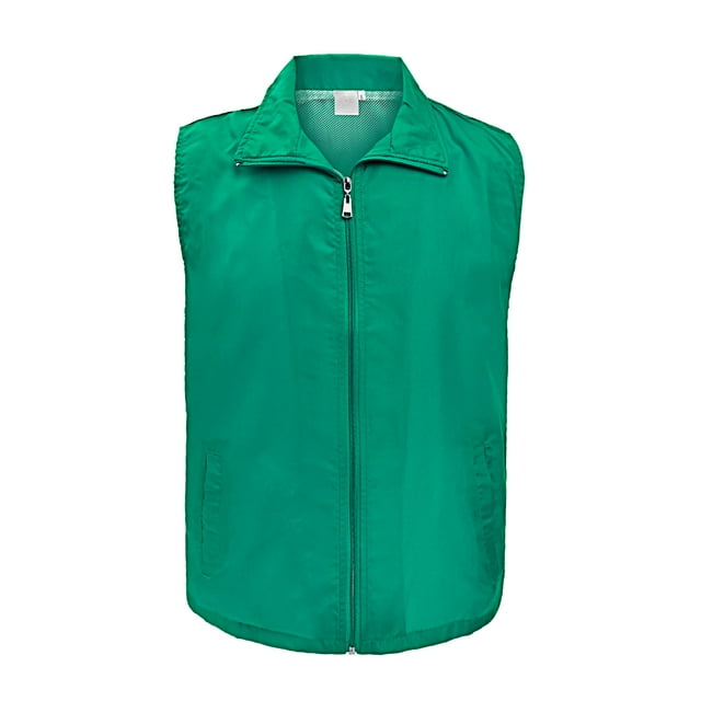 TOPTIE Gilet d'Activité de Supermarché à Fermeture Éclair Complète - Vert - m
