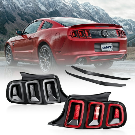 For 2010-2014 Ford Mustang Full LED w/ Sequential Tail Lights Black Brake Lamps
