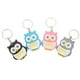 thumbnail image 2 of 4 llaveros de búho de dibujos animados brillantes, colgantes para maletas, bolsos, pequeños regalos para decoración de coches (1 unidad de cada color: negro, gris, azul, rosa)., 2 of 7