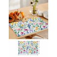 thumbnail image 5 of Colorful Flower Green Leaves Seamless Placemats Set of 4,Wipeable Washable Table Mats for Dining Tables,Farm Wildflower Place Mats for Kitchen Event Party Tabletop Decor, 5 of 7