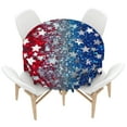 thumbnail image 4 of Aofoto Patriotic Red Blue Star Tablecloth 60 Inch Round, Washable Farmhouse Table Cloth Decorative for Picnic Party Holiday Home Indoor Outdoor, 4 of 6