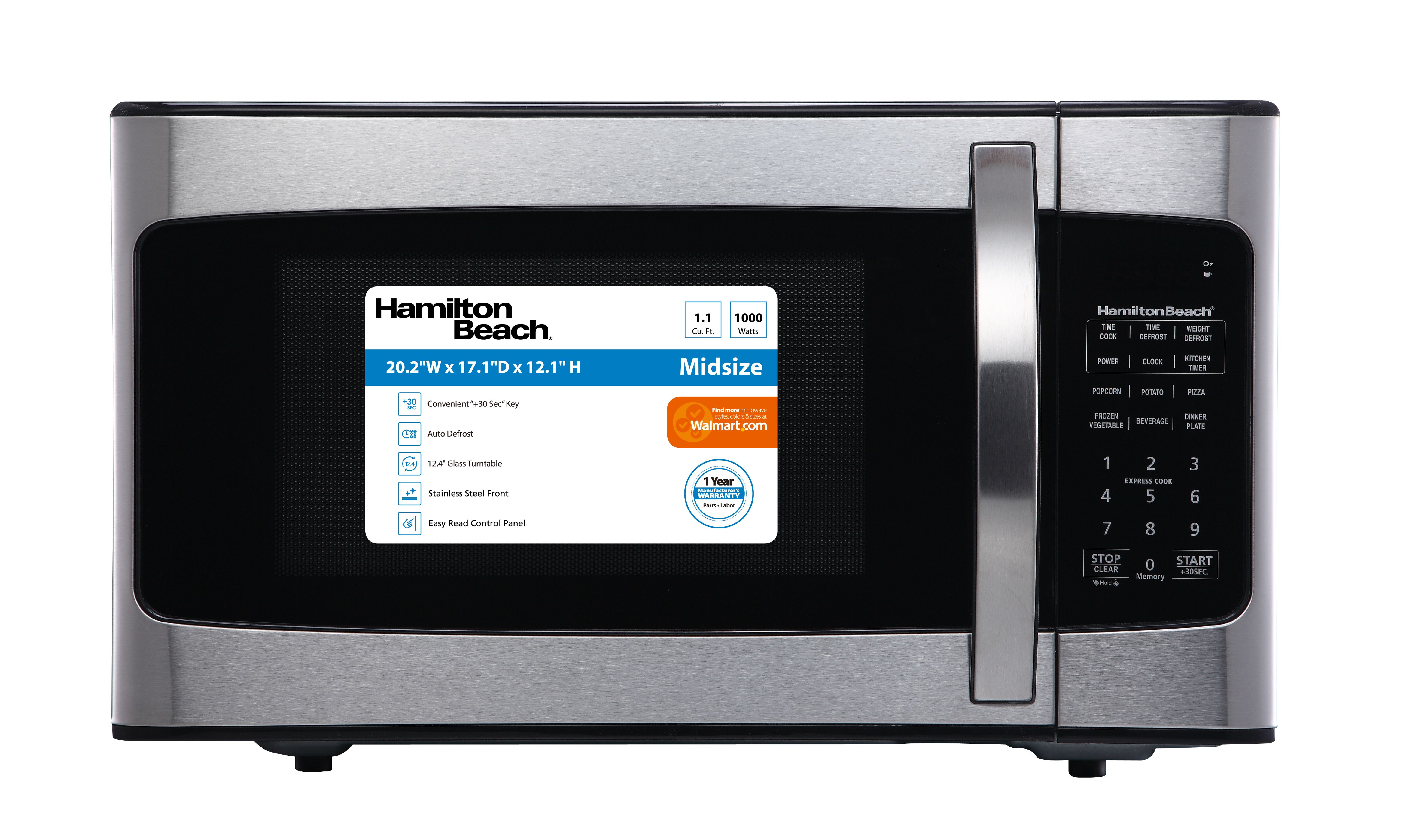 Hamilton Beach 1.1 Cu. Ft. 1000W Stainless Steel Microwave - image 5 of 6