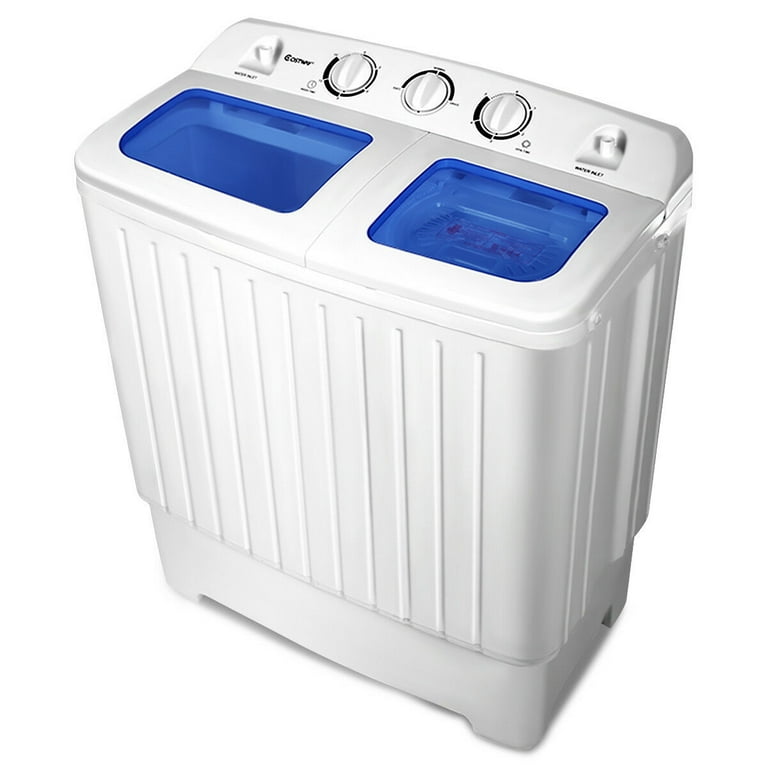 Costway portable mini compact twin tub store 17.6 lb washing machine washer spin dryer