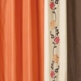 thumbnail image 4 of Chezmoi Collection Serene 4-Piece Orange/Brown/Taupe Autumn Floral Embroidery Window Curtain Panel Set with Sheer Backing Valance Tassels, 120 inch x 84 inch, 4 of 9