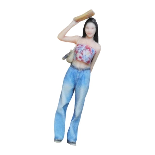 Bunblic 1/64 Scale Miniature Girl Figure, Diorama Collection, Simulation Scene Accessories, Realistic Mini for Micro-landscape Decoration. Shade