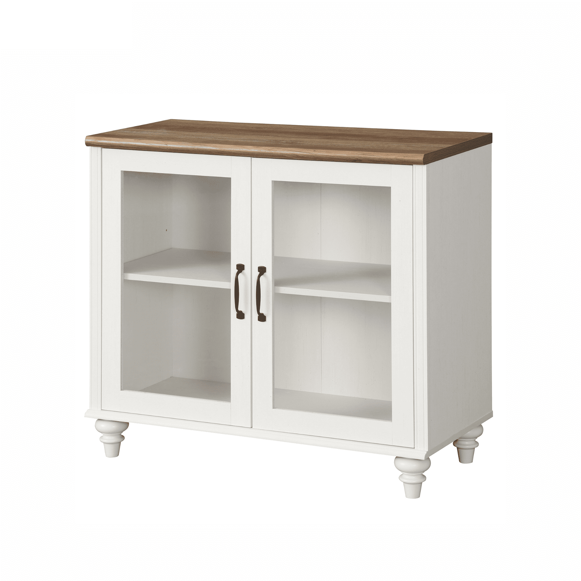 Sideboard Buffet Cabinet with Storage, 5-Tier Bookcase with Glass Doors and Adjustable Shelf, Large Library Wooden Bookshelves for Living Room, Study Room, Kitchen, White, 72" H