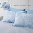 thumbnail image 3 of SAPHREAS Light Blue Duvet Cover Set Oversized King Size Tropical Botanical Palm Leaves Comforter Cover Set with Zipper Closure Bedding Set 1 Duvet Cover 2 Pillow Shams, 3 of 6