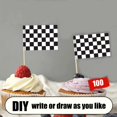 thumbnail image 4 of 100 Pcs Checkered Racing Toothpick Flags,cupcake Toppers Appetizers Flag,DIY Food Sandwiches for Racing Party Cocktail Ice Cream Cake Cheeseplate Deco, 4 of 4