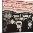 thumbnail image 1 of ARTCANVAS Anxiety - Black and Red 1896 Canvas Art Print by Edvard Munch - Size: 36" x 36" (0.75" Deep), 1 of 9
