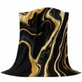 thumbnail image 6 of Black Gold Marble Blanket Soft Cozy Warm Twin Blanket for Bed, Plush Fuzzy Flannel Fleece Blankets for Sofa, Modern Geometric Textured Throw Blankets for Couch, Lightweight Gifts for Women, 60"x80", 6 of 9