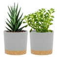 thumbnail image 1 of QCQHDU Plant Pots Set of 2 Pack 5 inch,Planters for Indoor Plants with Drainage Holes and Removable Base,Saucer Modern Decorative for Outdoor Garden Planters(Light Grey, 5 inch), 1 of 6