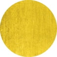 thumbnail image 1 of Ahgly Company Indoor Round Solid Yellow Modern Area Rugs, 4' Round, 1 of 4