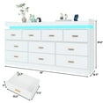thumbnail image 6 of ChVans 10 Drawer Dresser with LED Lights and Charging Station, 70" Wide wood Chest of Drawers and Metal Handles, 39.8" Tall drawers dresser for bedroom, Living Room, Entryway, Hallway, 6 of 6