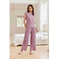 thumbnail image 3 of EKOUAER Pajama Sets for Women 2 Piece Casual Pj Set Rib Knit Cap Sleeve Soft Sleepwear, 3 of 6