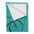 thumbnail image 2 of Vintage Soft Flannel Fleece Throw Blanket, Ride My Bicycle Theme Poster Style Retro Bike Hipster Art Illustration, Cozy Plush for Indoor and Outdoor Use, 50" x 60", Teal Hot Pink Black, by Ambesonne, 2 of 5