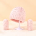 thumbnail image 4 of Children Beanie Cap Gloves Kit - Cold Resistant Kids Knit Thickened Hat Gloves for 0-3 Years Old Girls Boys Toddler, 4 of 8