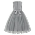 thumbnail image 5 of Uhnice Sequin Sleeveless Tulle Mesh Flower Girl Party Dress (Silver Grey, 7 Years/150), 5 of 7