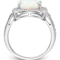 thumbnail image 2 of Sterling Silver Cheryl M Rhodium-Plated Cz And Oval Created Opal Ring (Size 7) Made In China qcm1050-7, 2 of 5