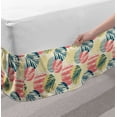 thumbnail image 2 of Palm Tree Bed Skirt, Exotic Leaves with Grunge Display and Big Spots Brazil Madagascar, Elastic Bedskirt Dust Ruffle Wrap Around for Bedding Decor, 4 Sizes, Blue Coral Pale Yellow, by Ambesonne, 2 of 2