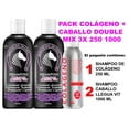 thumbnail image 1 of COLÁGENO + CABALLO DOUBLE MIX 3X 250 1000 VIVONATURAL. 1 Shampoo de Colágeno Regenerador capilar VIVONATURAL de 250 ml y 2 Shampoos Caballo LleguaVit crecimiento acelerado VIVONATURAL de 1000 ml, 1 of 5