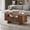 Walnut, variant on Oval Fluted Coffee Table, 47 Inch Wood Center Table with Pull Out Drawer and Side Cabinets for Living Room, Wooden Cocktail Table