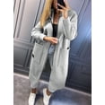 thumbnail image 6 of Fashion Sweatshirts Comfortable Full Zip Up Hoodie Womens Long Fleece Sweatshirt with Pockets Light Gray 4XL, 6 of 7